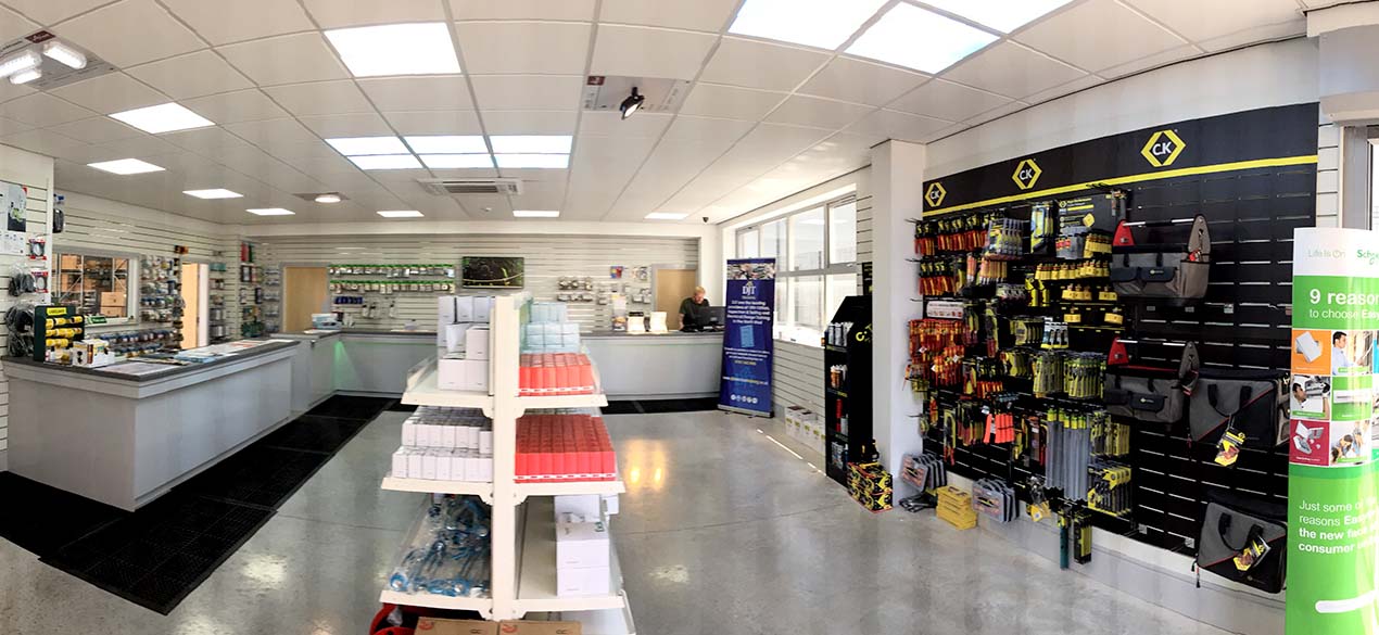 Inside the Pinnacle Electrical Supplies trade counter in Birkenhead